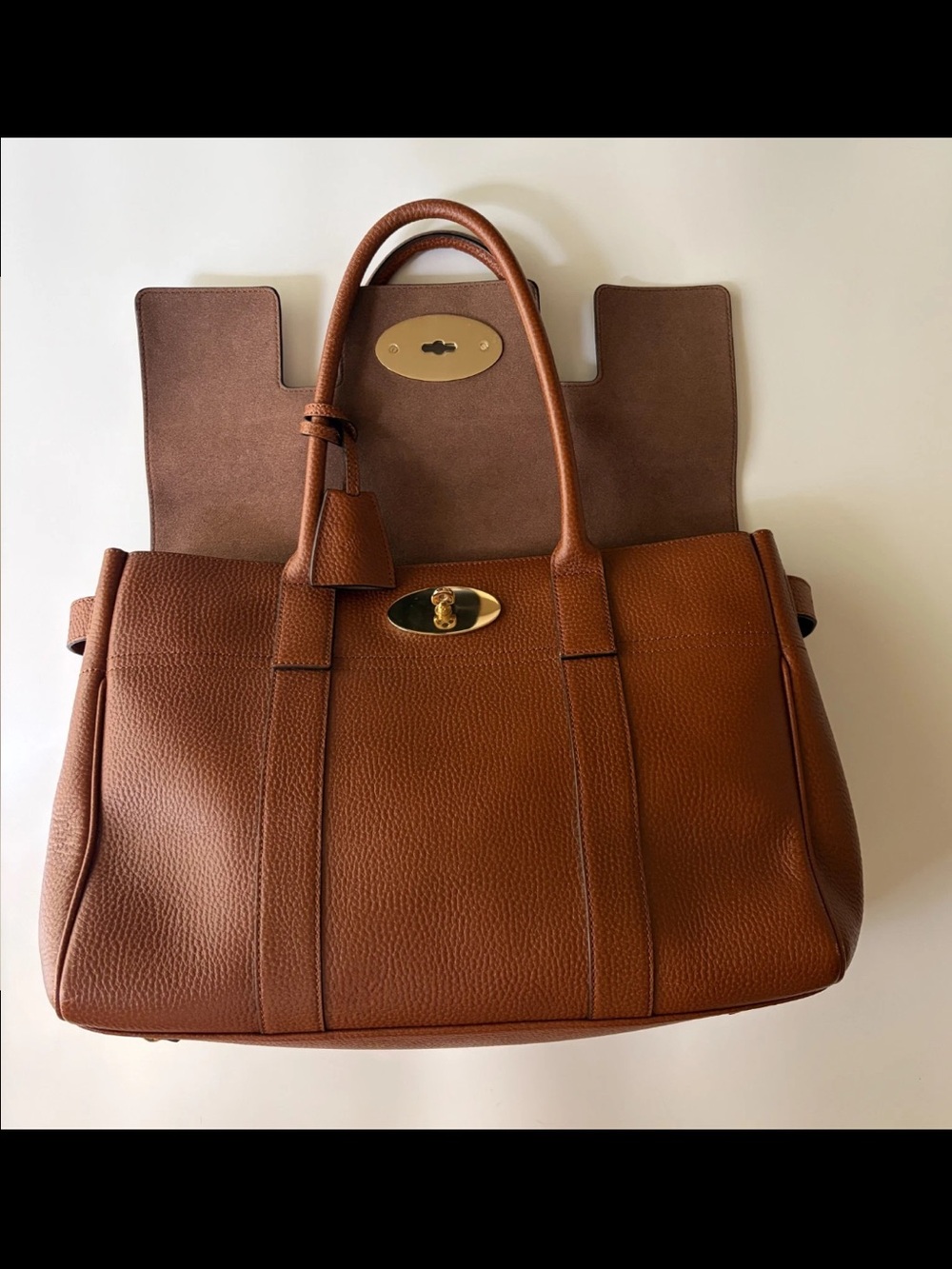 Mulberry Tan Leather Bayswater Satchel with Gold Hardware - Picture 3 of 16